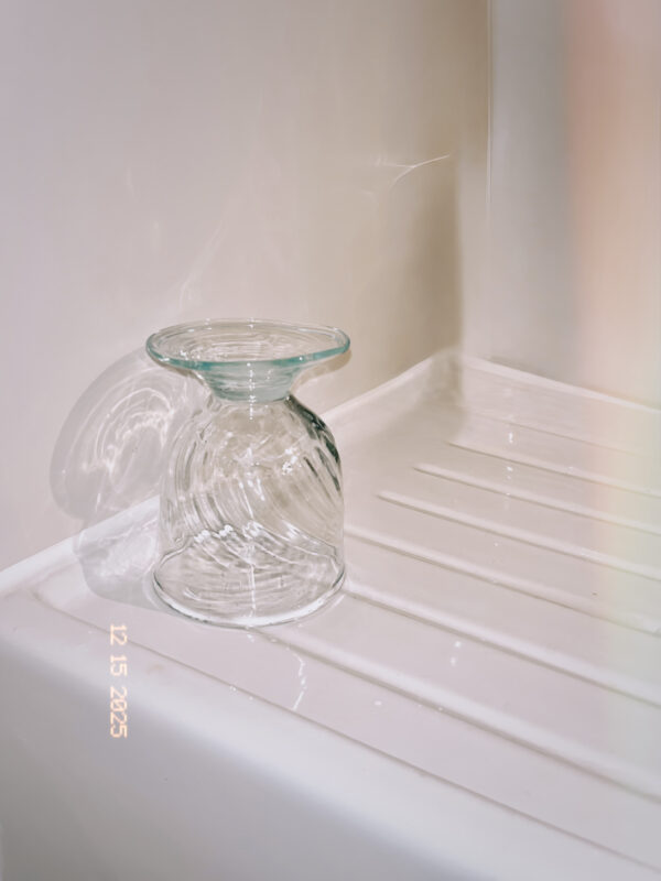 Handmade stemmed glass recycled glass