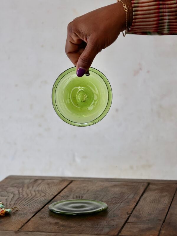la-soufflerie-assiette-10cm-olive-small-dish-mouth-blown-recycled-glass