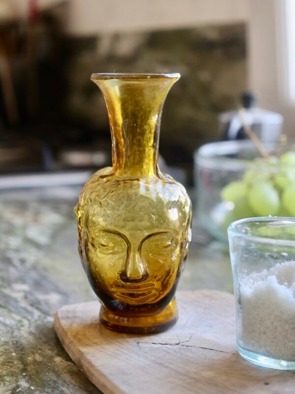 vase-tete-yellow-face-vase-mouth-blown-recycled-glass