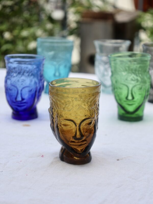 verre-tete-yellow-face-drinking-glass-mouth-blown-recycled-glass
