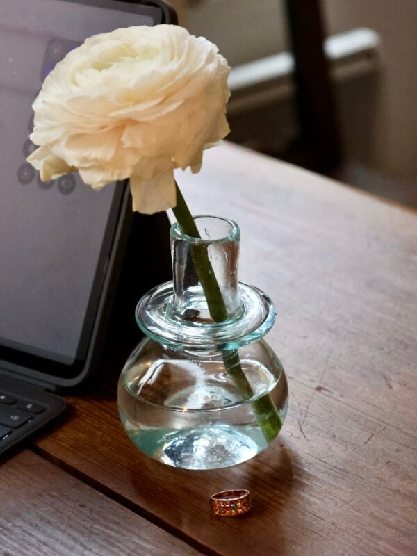 Handmade recycled glass vase