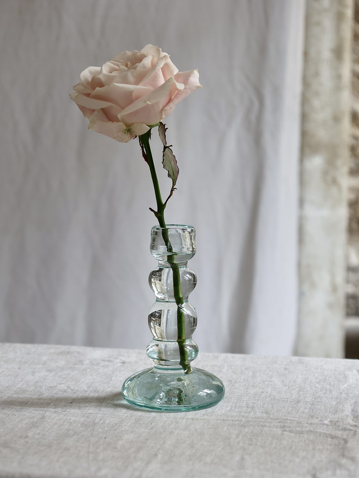 la-soufflerie-bougeoir-bulles-transparent-mouth-blown-recycled-glass