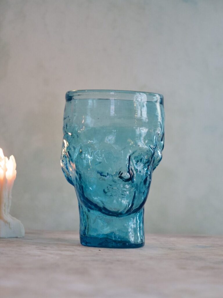 la-soufflerie-roma-vase-turquoise-mouth-blown-recycled-glass