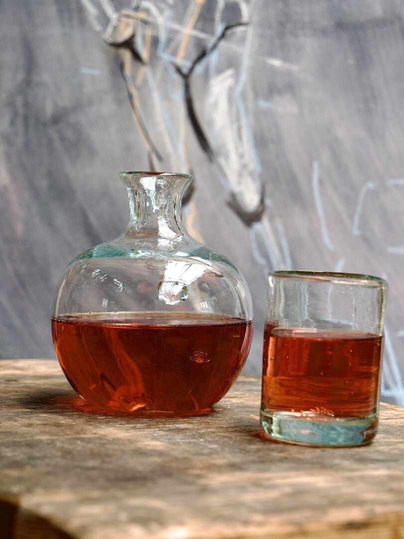 verre recyclé et soufflé bouche