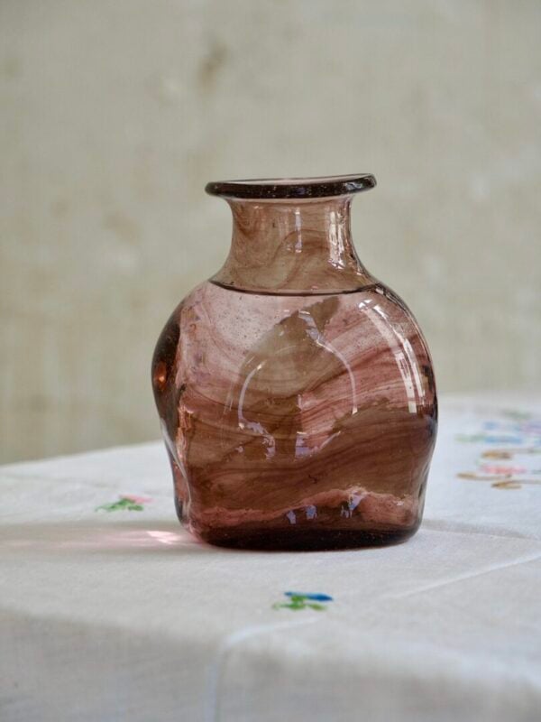 la-soufflerie-rock-carafe-small-framboise-drinkware-carafe-pitcher-decanter-mouth-blown-recycled-glass