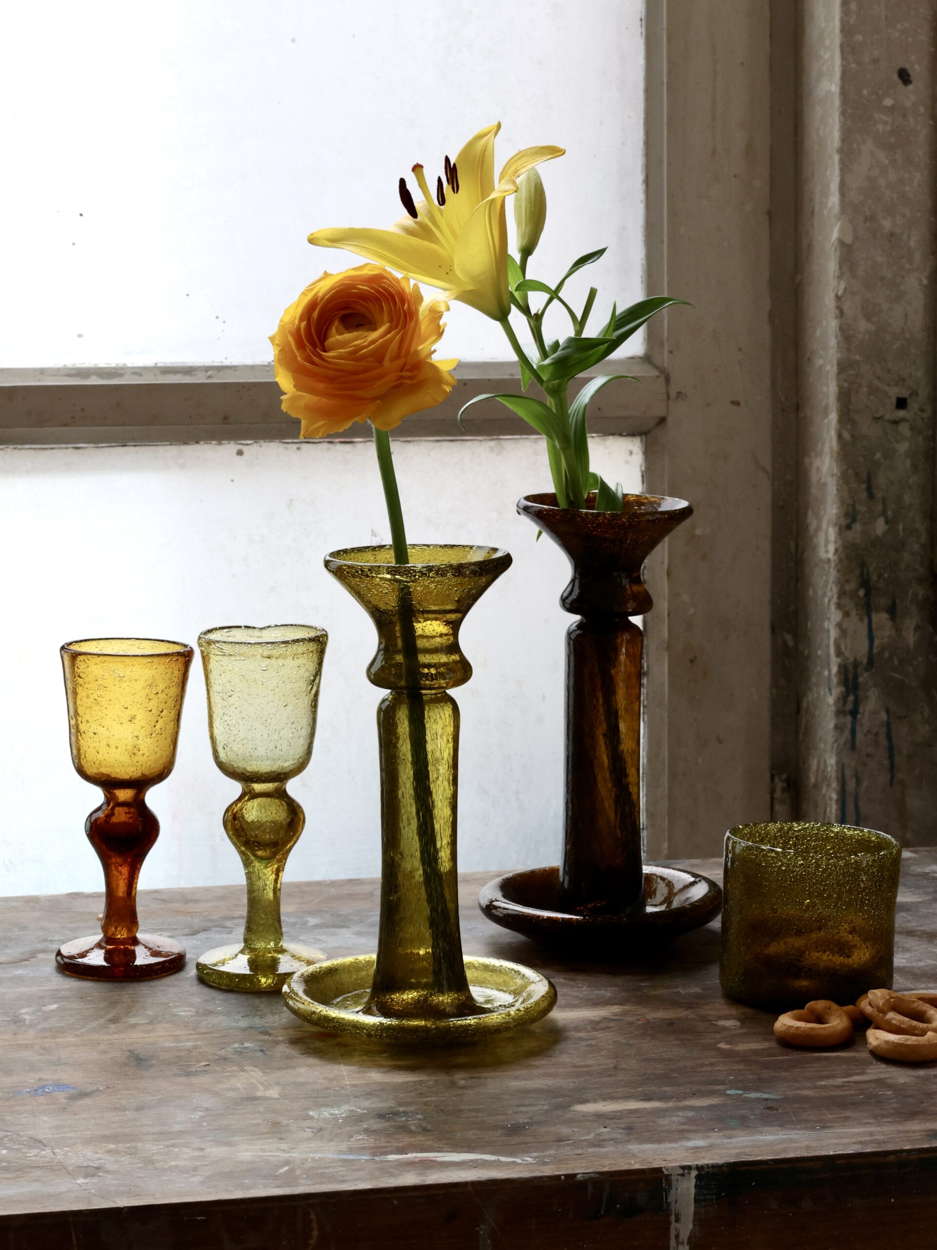 la-soufflerie-porta-candele-miel-bulles-candles-candle-holders-mouth-blown-recycled-glass