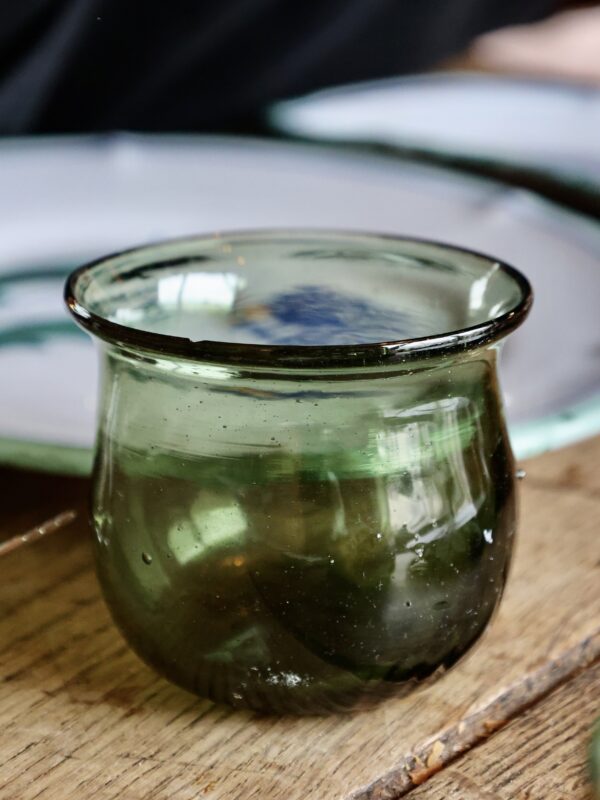 pocula-large-vert-fumé-drinkware-tumbler-water-glass-mouth-blown-recycled-glass