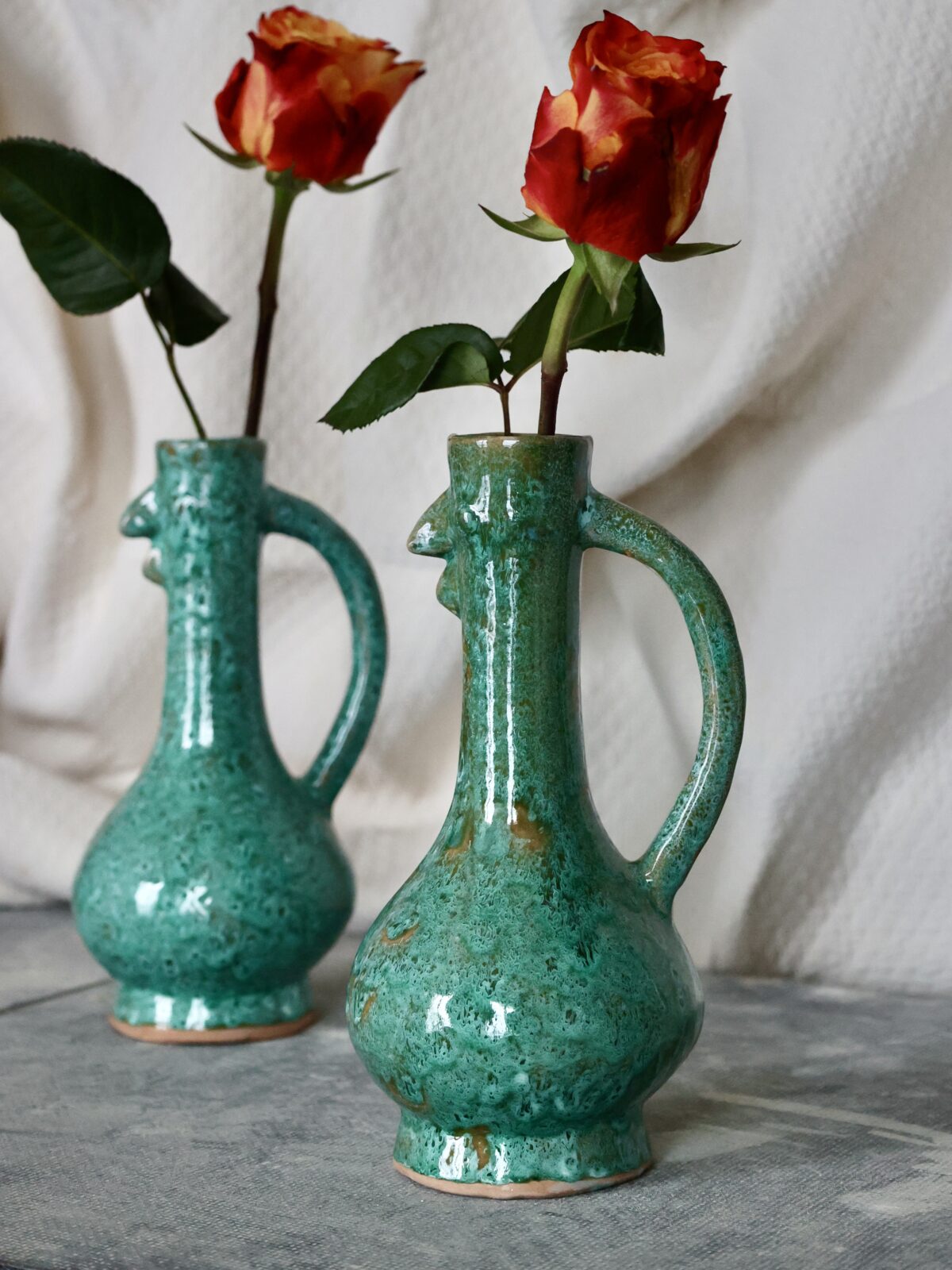 poule-vert-tacheté-handmade-terracotta-vase