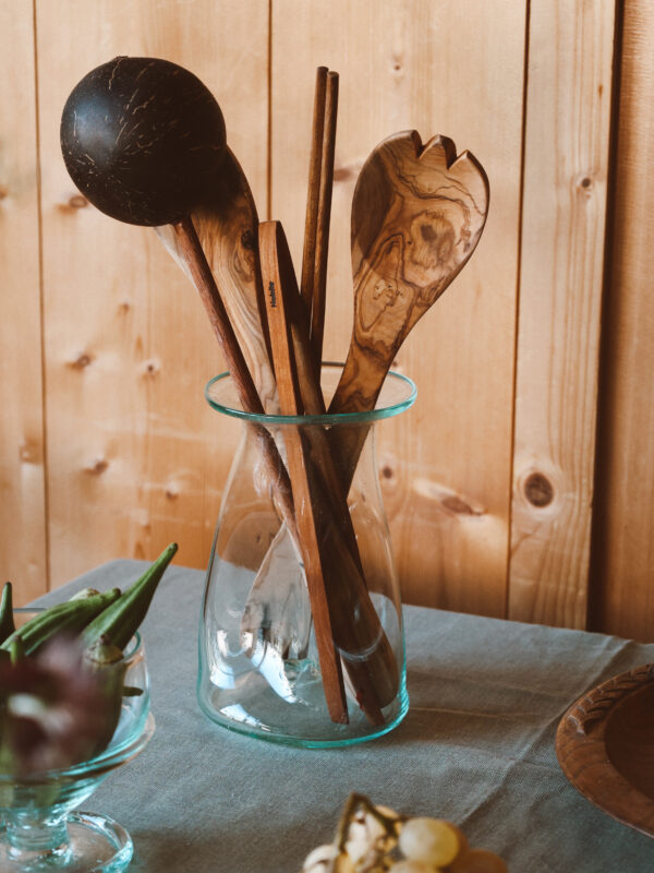 Handmade vase using recycled glass