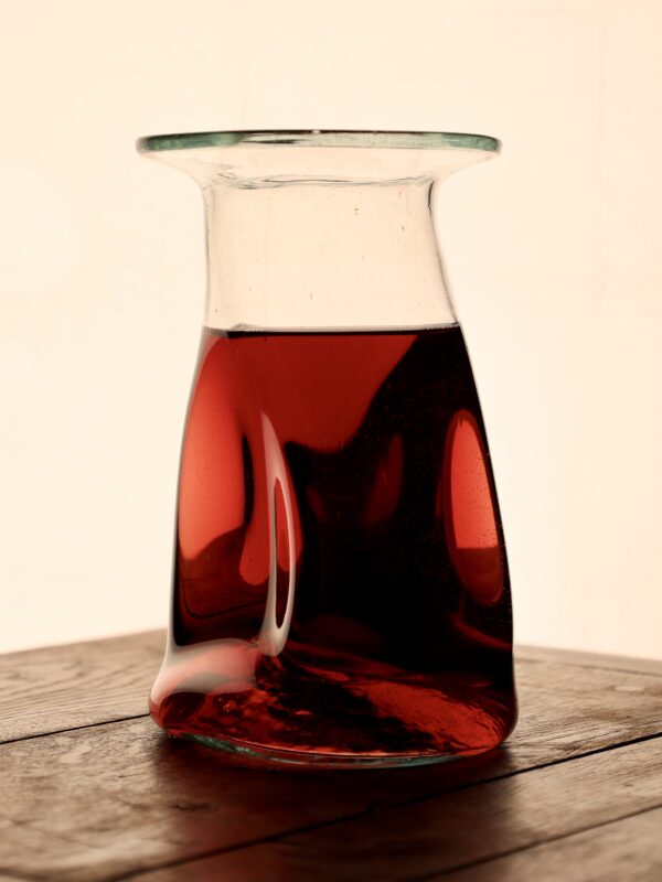 Handmade vase using recycled glass